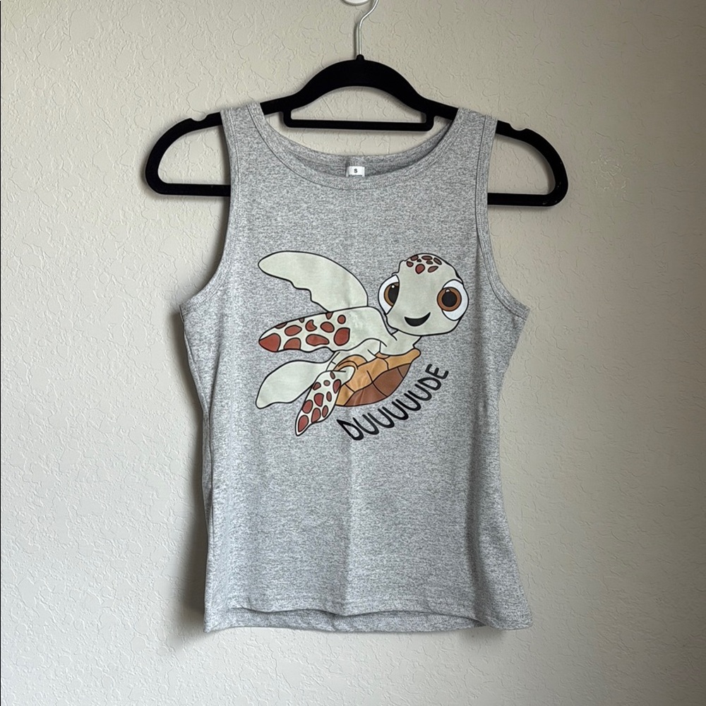 Gray Tank Top with Squirt Finding Nemo Dude New women’s